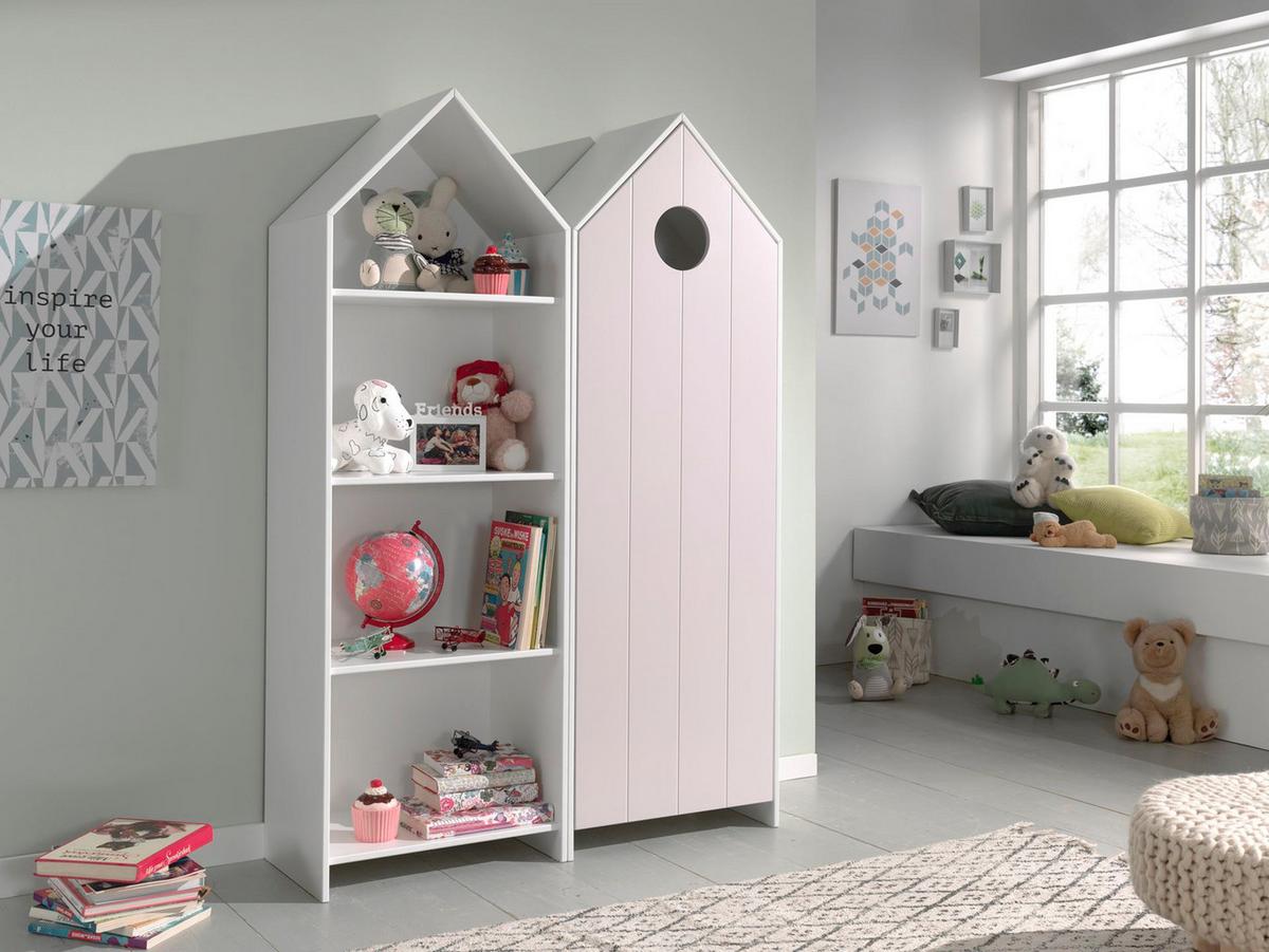 REGALSCHRANK Set Kania MDF+Holzwerkstoff Weiß /Pink - Pink/Weiß, Holzwerkstoff (115/171/37cm) - 58aufmkessel