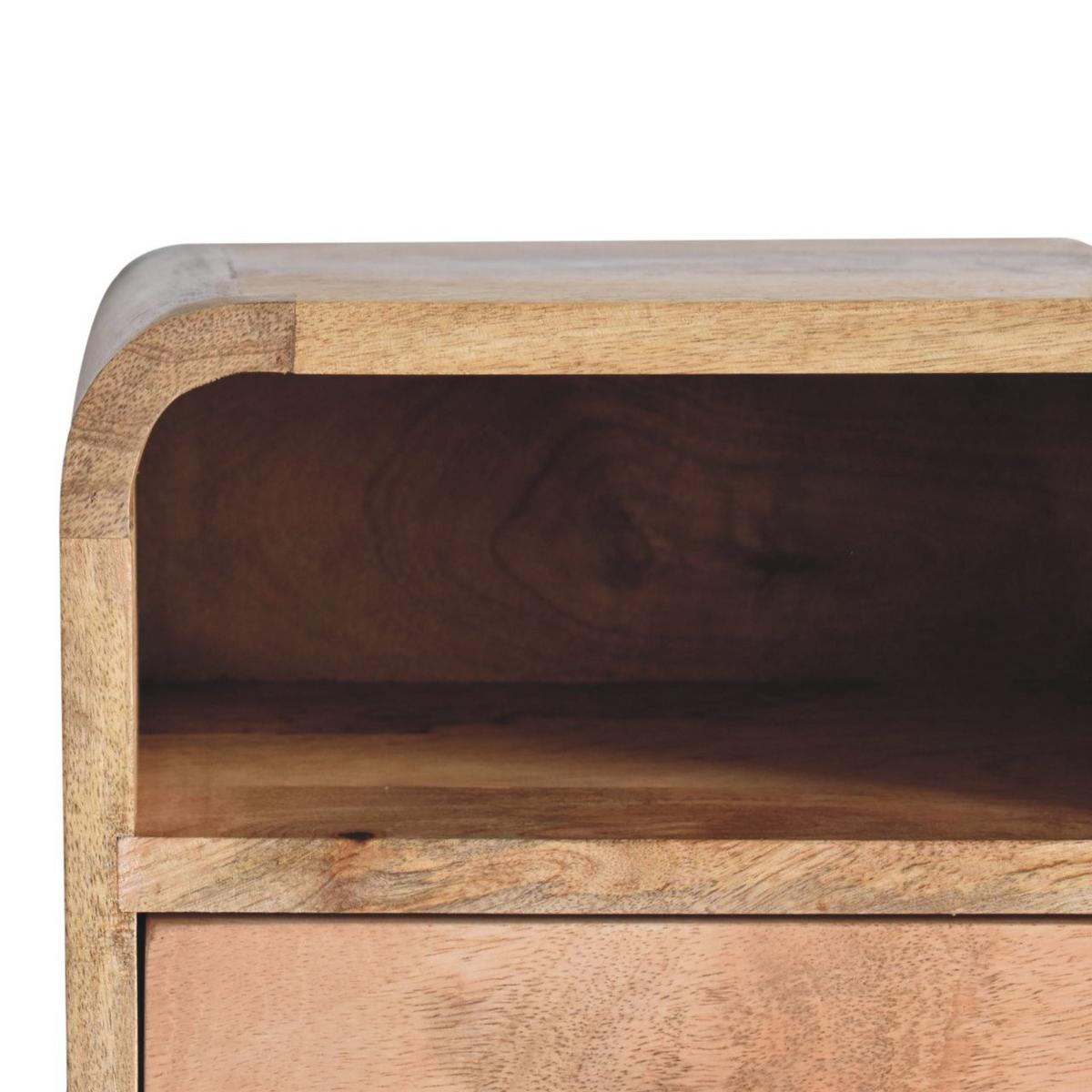 NACHTTISCH Wandmontierter im Eichenholz-Finish, 1 Schublade, 1 Offenes Fach, Beige - Beige/Messingfarben, Holz/Metall (30/25/25cm) - Artisan Furniture