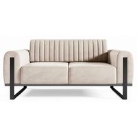 SOFA Parissa 164 cm - Ecru/Schwarz, Textil/Metall (164/79/92cm) - Selsey