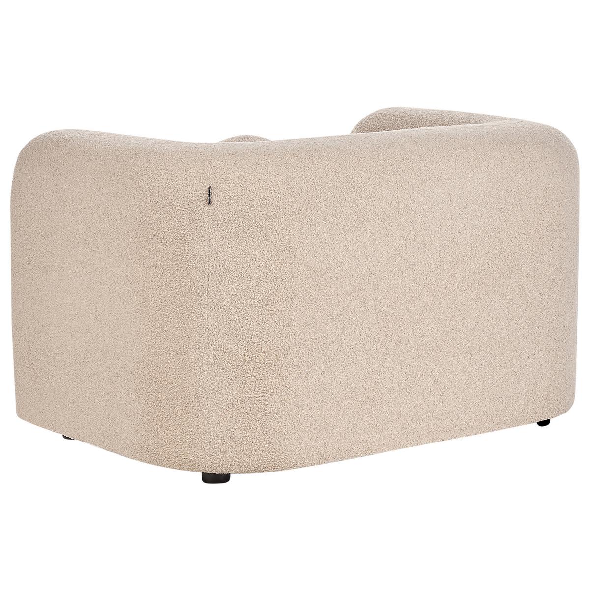 SESSEL Bouclé Beige Leiren - Beige, Textil (111/73/83cm) - Beliani