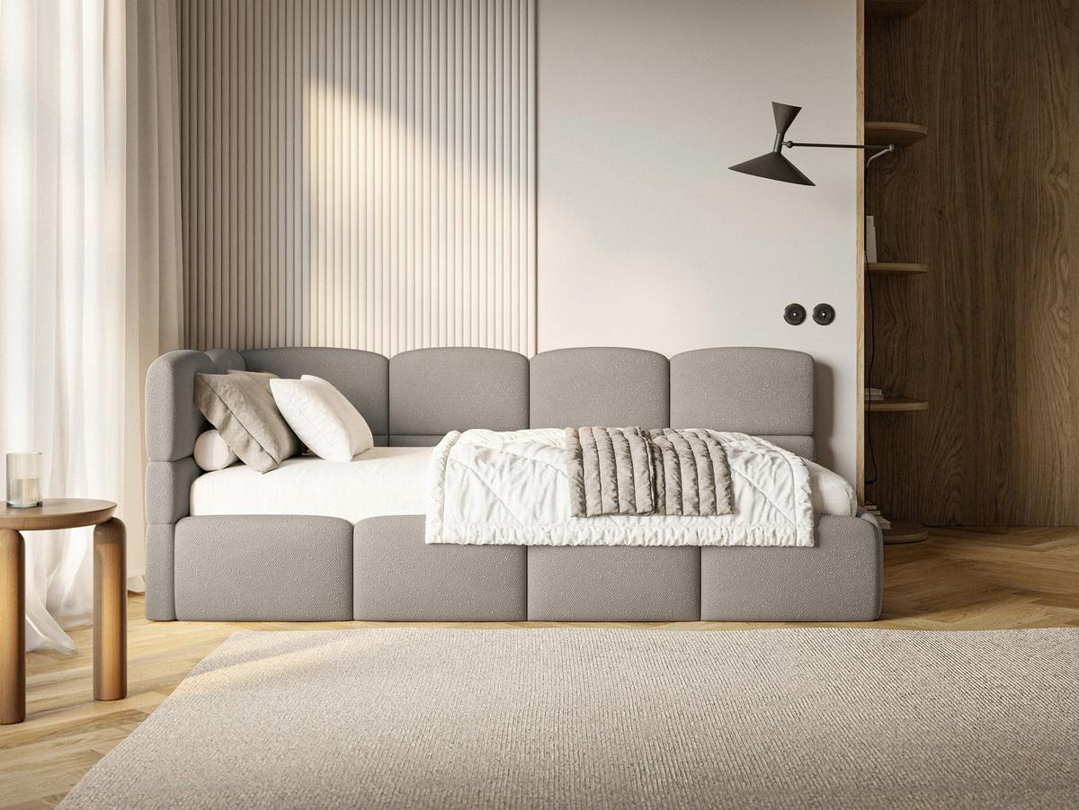 JUGENDBETT Cloudy Hellbraun 120 x 200 cm - Hellbraun/Schwarz, Kunststoff/Textil (120/200cm) - Selsey