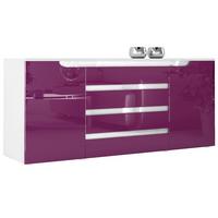 SIDEBOARD Sintra Brombeer Hochglanz / Weiß Hochglanz - Brombeere, Holzwerkstoff (166/72/35cm) - Vladon