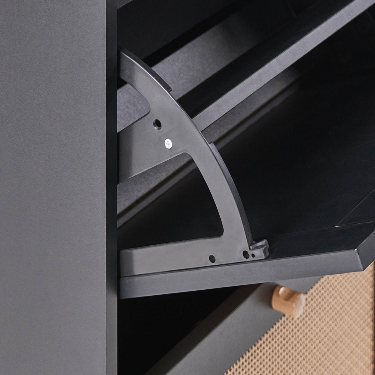 SCHUHSCHRANK Schwarz Armidale - Schwarz/Braun, Holzwerkstoff (106/94/26cm) - Beliani