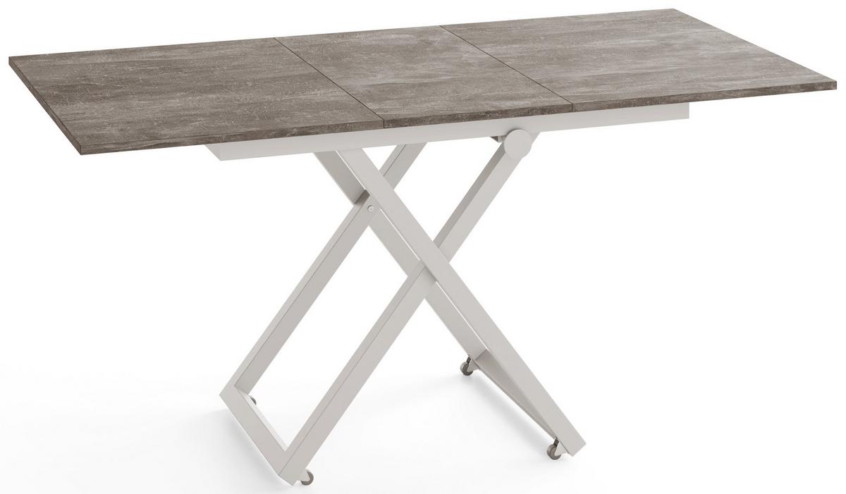 COUCHTISCH Axen höhenverstellbar ausziehbar, Beton Dunkelgrau 120-160/80/38-75 cm - Kaschmir/Dunkelgrau, Holzwerkstoff/Metall (80/160/75cm) - WFL GROUP