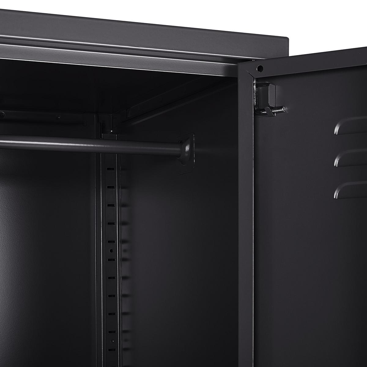 GARDEROBENSCHRANK schwarz Frome - Schwarz, Metall (38/185/50cm) - Beliani