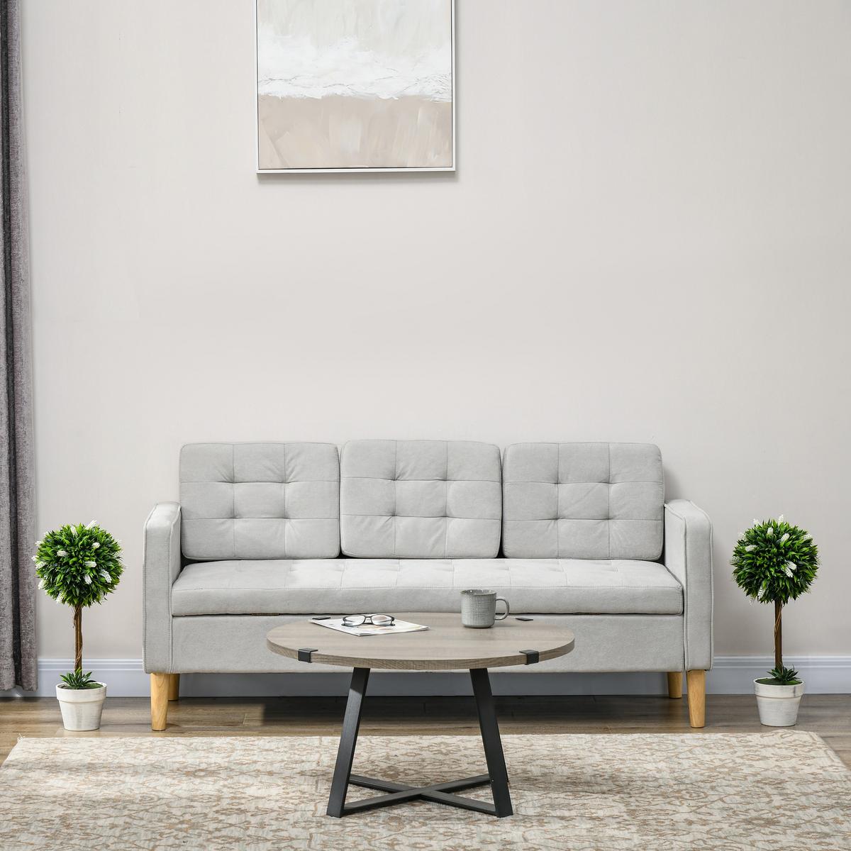 KUNSTPFLANZE Lavendel 2er-Set Künstliche Pflanzen 60 cm Zimmerpflanze Weiß - Braun/Weiß, Kunststoff (60cm) - HOMCOM