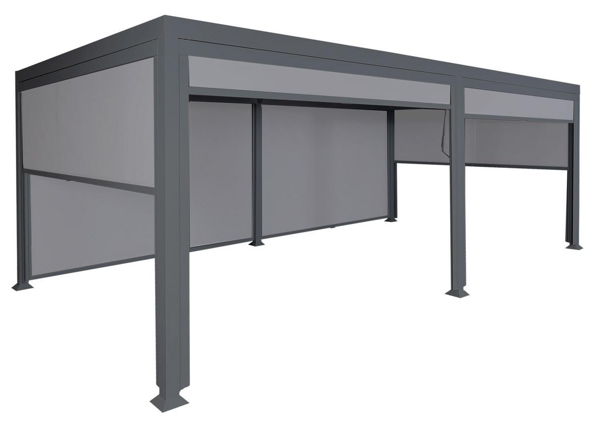ALU PERGOLA MIT SEITENWAND Anthrazit - Anthrazit, Metall (590/224/306cm) - MCW