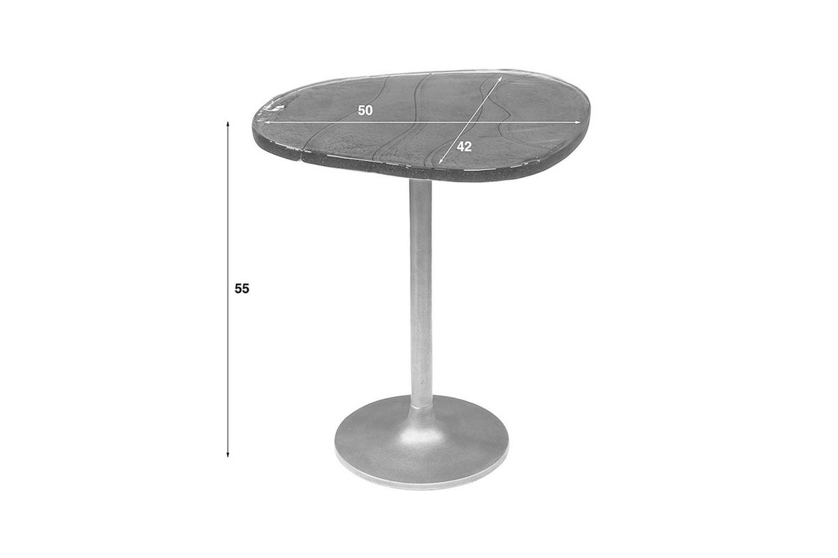BEISTELLTISCH DARI Braun Glas - Braun/Kupferfarben, Glas/Metall (42/50/55cm) - KAWOLA
