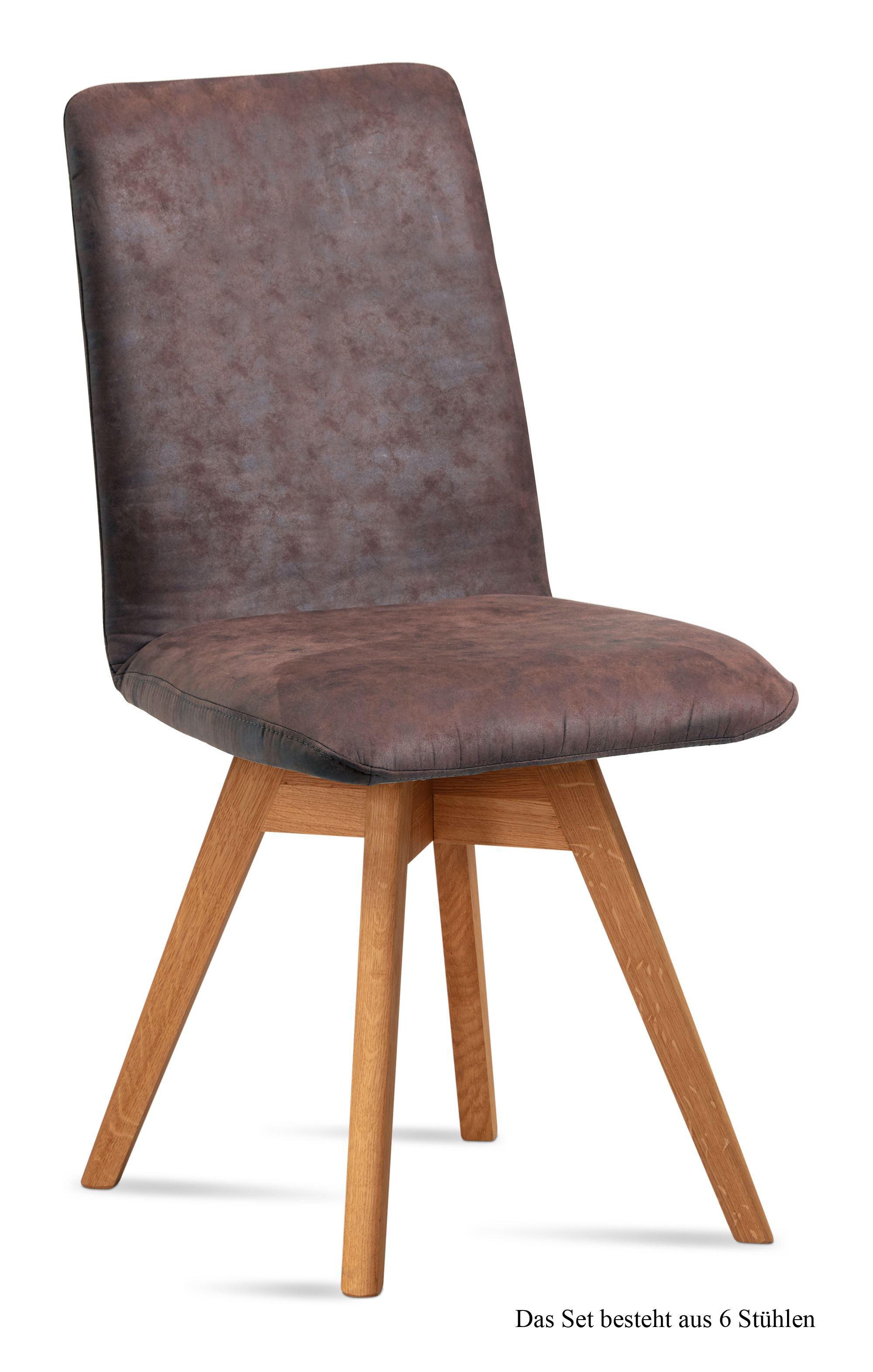 ESSZIMMERSTUHL drehbar (6er-Set) Donni 47x92x60 Eiche geölt/Braun - Eichefarben/Braun, Kunststoff (60/92/47cm) - 58aufmkessel
