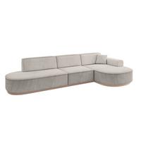 ECKSOFA Ottomane Rechts MARI-L2-v1 - 328x171x83 cm Hellbraun Velours - Hellbraun, Holzwerkstoff/Textil (171/328cm) - ALTDECOR