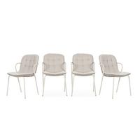 STÜHLE 4er-Set aus Stoff mit Metallbeinen 59/46/51 cm - Beige, Textil (59/46/75cm) - Calicosy
