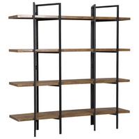 BÜCHERREGAL 4 Fächer Compton - Dunkelbraun, Holzwerkstoff (160/165/36cm) - Beliani