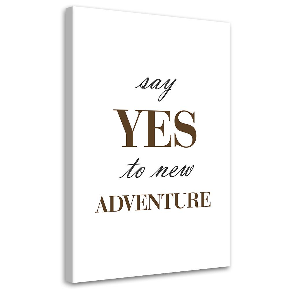 WANDBILD beschriftung say yes - Schwarz, Textil (40/60cm) - Feeby