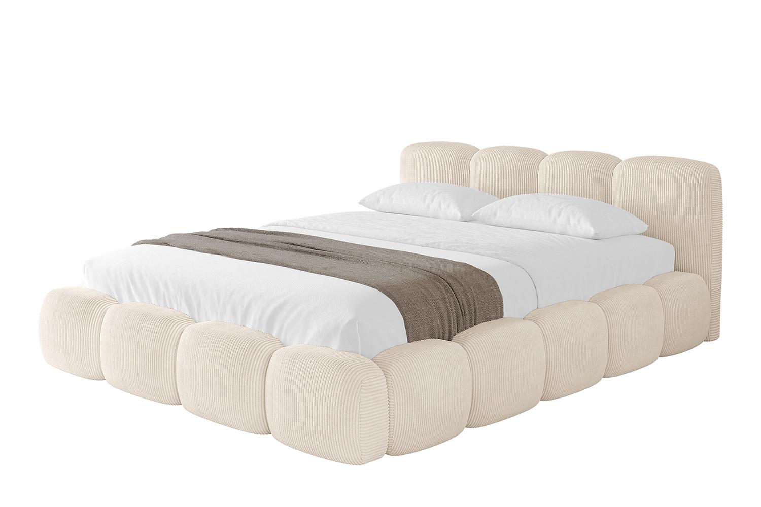 POLSTERBETT mit Bettkasten und Lattenrost, Boxbett ohne Matratze - KALA-v1 180x200 Beige - Beige, Holzwerkstoff/Textil (180/200cm) - ALTDECOR