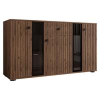 KOMMODE Salsa II - Nussbaumfarben/Schwarz, Holzwerkstoff/Kunststoff (141/80/41cm) - MIRJAN24