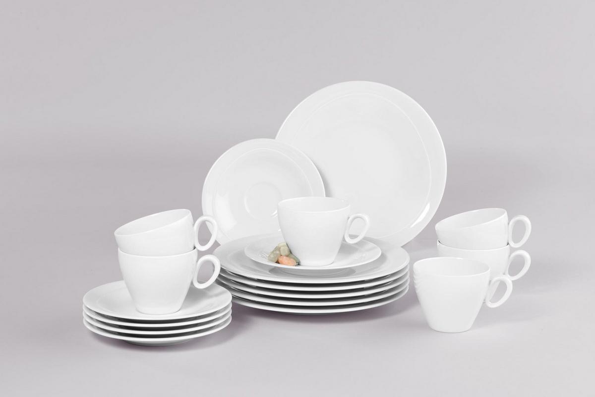 KAFFEESERVICE Trio Weiß weiß 18-tlg. - Weiß, Keramik (24/18.1/43cm) - Seltmann Weiden