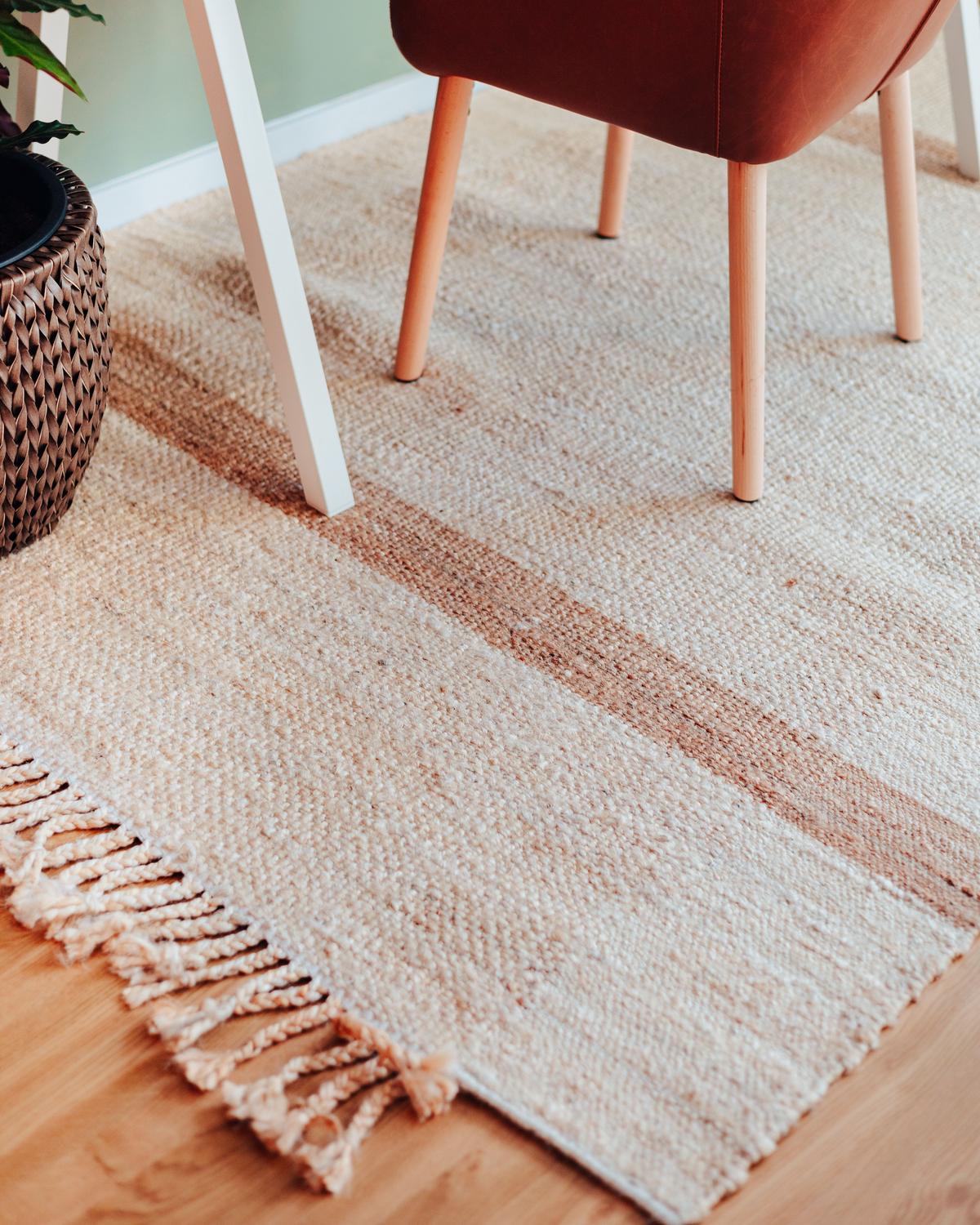 TEPPICH geflochten Yelmez 200/140 cm - Beige, Naturmaterialen (140/200cm) - Beliani