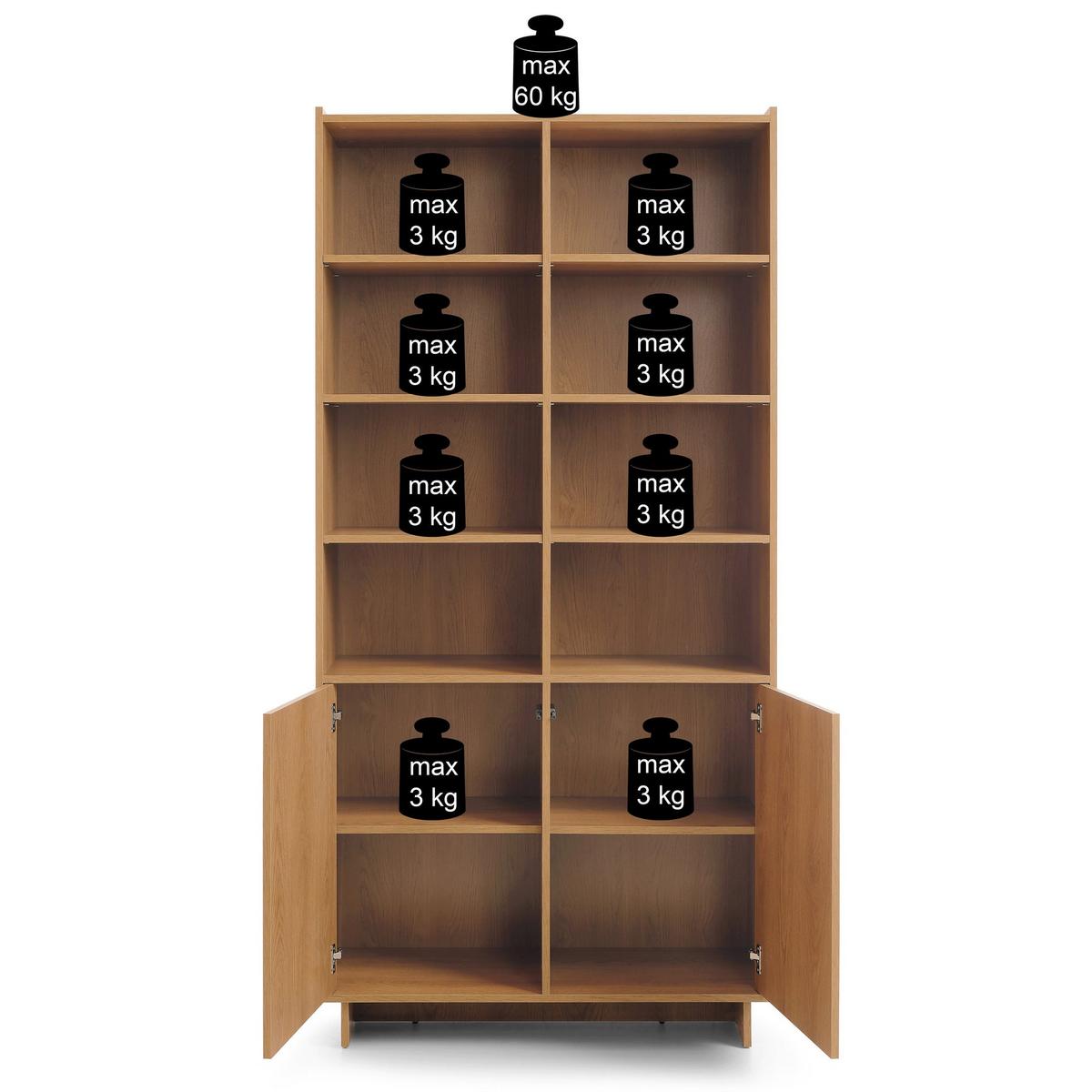 STANDREGAL Yasumi 98 cm - Eichefarben, Holzwerkstoff (98/201/39cm) - Selsey