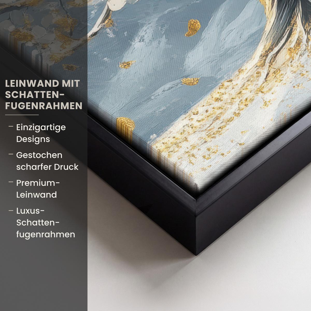 LEINWAND Bilder mit Rahmen - Baum - Winter - Baum des Lebens - Modern - Gold - 30x40 - Goldfarben, Textil (30/40cm) - MuchoWow