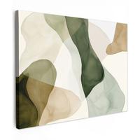 LEINWANDBILD Japandi - Abstrakt - Grün Wandbild 40x30 cm - Salbeigrün, Textil (40/30cm) - MuchoWow