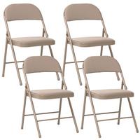 KLAPPSTUHL 4er-Set Metall Beige Shasta - Beige, Metall (45/77/47cm) - Beliani