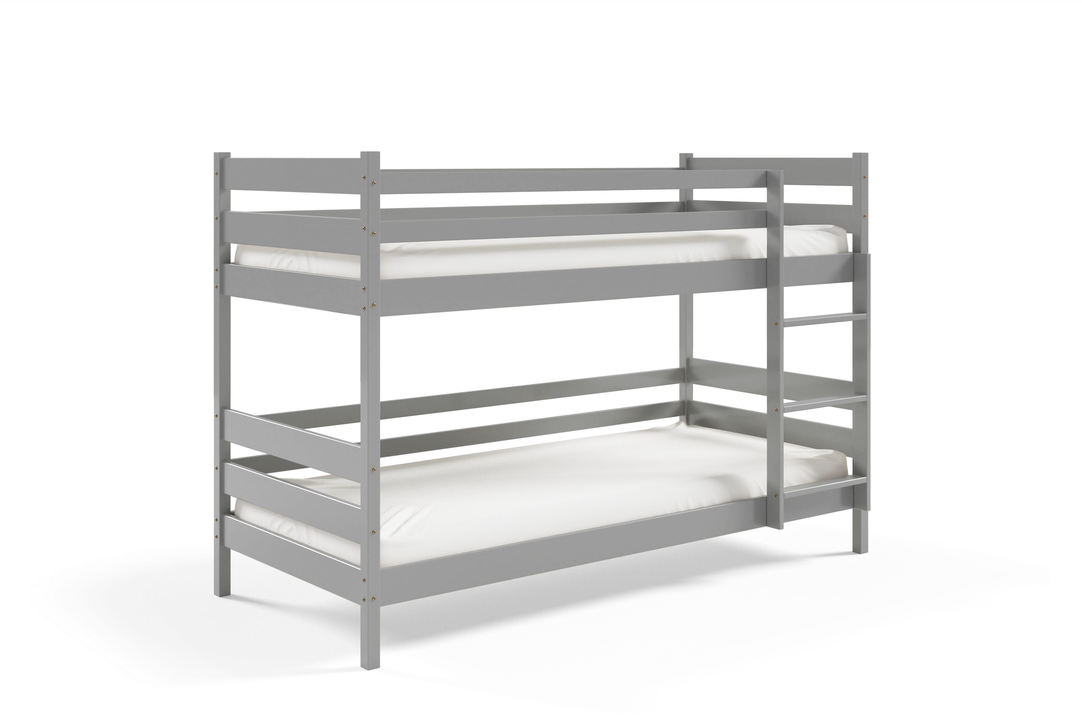 ETAGENBETT SIMBA 80x160 cm Hellgrau - Hellgrau, Holz (80/160cm) - MASSENO