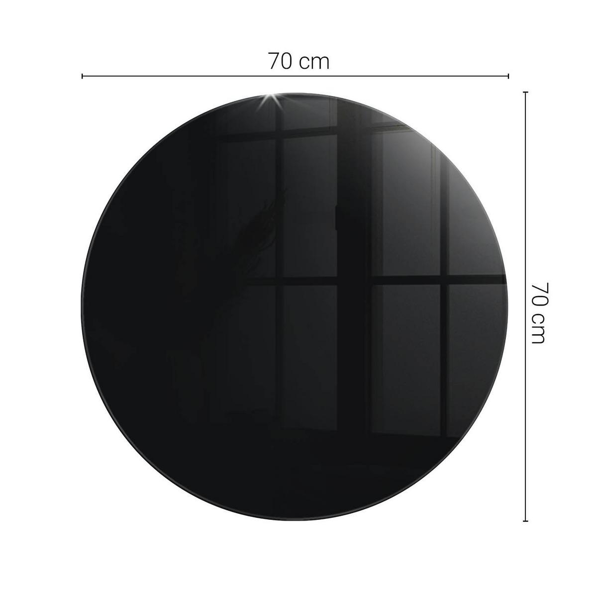 TISCHPLATTE fi70 cm Farbe Schwarz, glatt - Schwarz, Glas (0.4/70/70cm) - TULUP