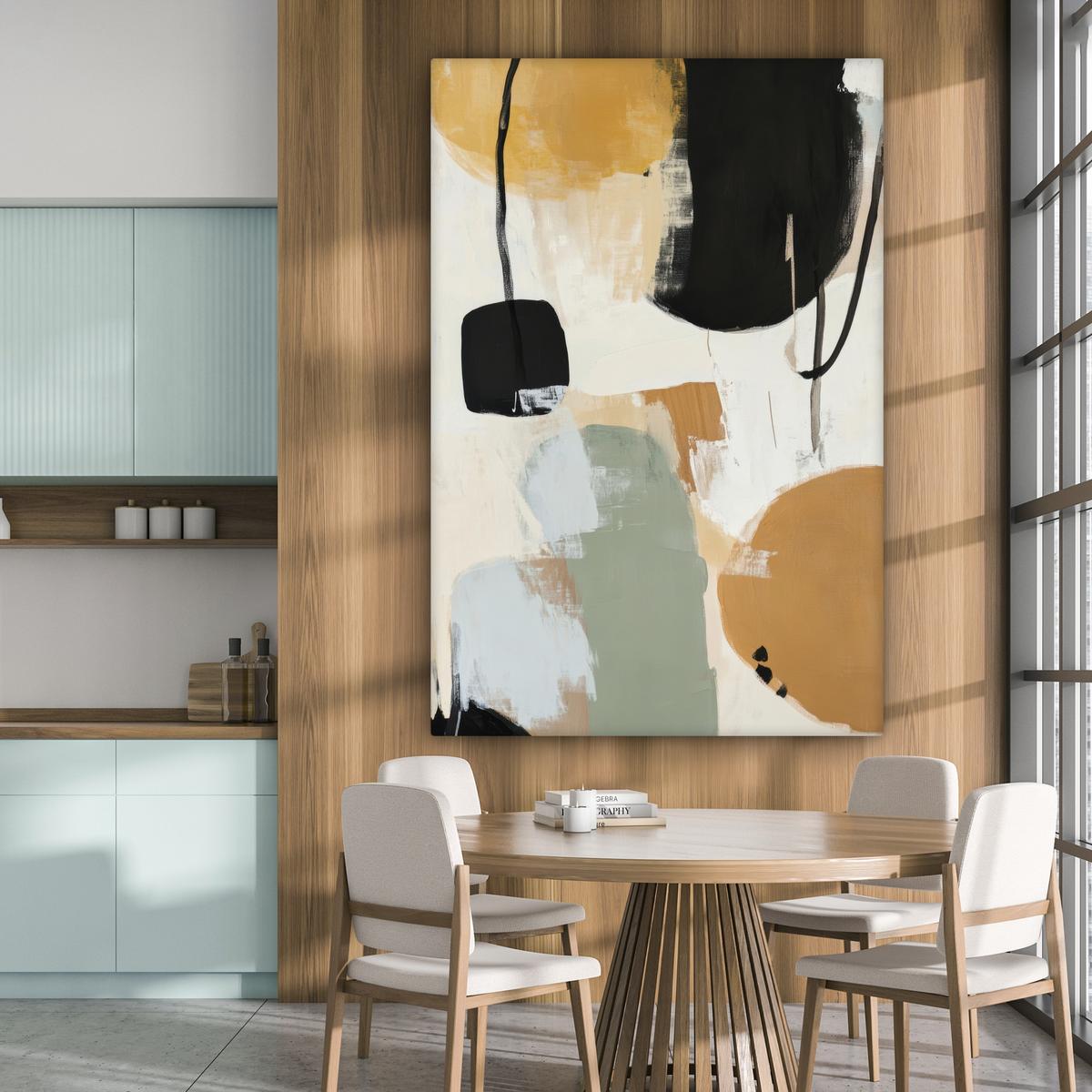 LEINWANDBILD Farbe - Abstrakt - Farben Deko Groß 90x140 cm - Currygelb, Textil (90/140cm) - MuchoWow