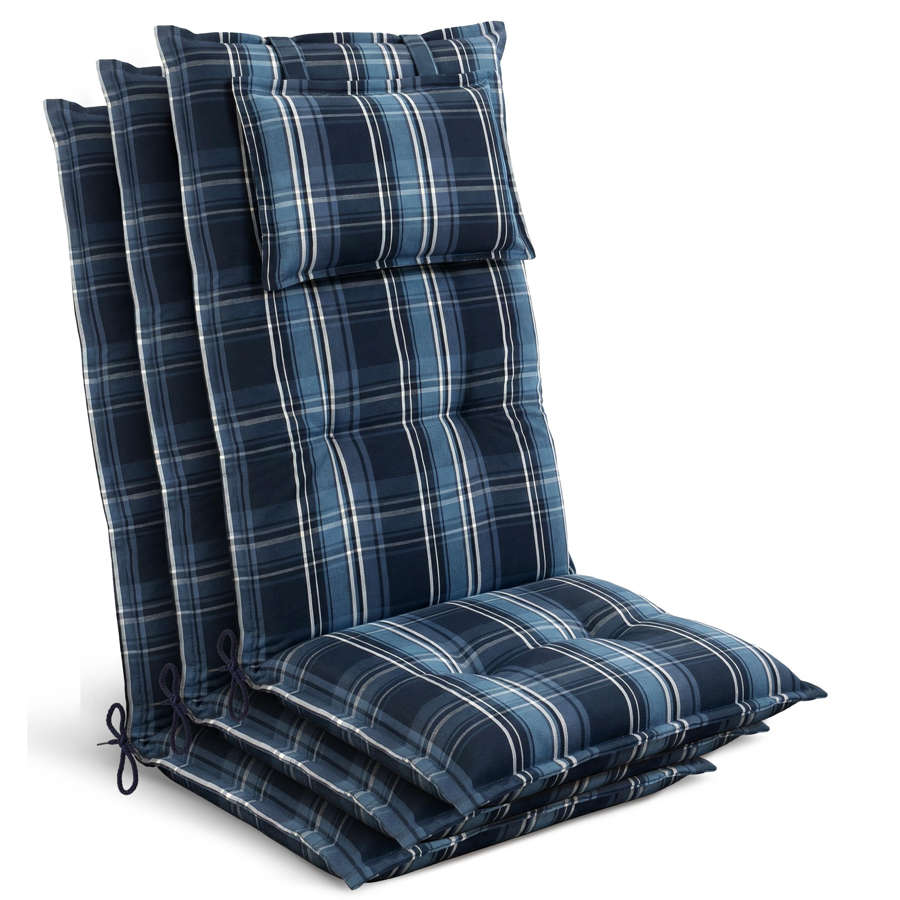 HOCHLEHNER Highlux HL 120x52x7cm Blau-Weiß-Kariert (3tlg) - Blau, Textil (52/120cm) - Beautissu 