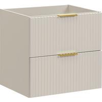 WASCHBECKENUNTERSCHRANK Niva hängend mit Rillenfronten in Matt Kaschmir, 60/57/46 cm - Kaschmir/Beige, Holzwerkstoff/Kunststoff (60/57/46cm) - WFL GROUP