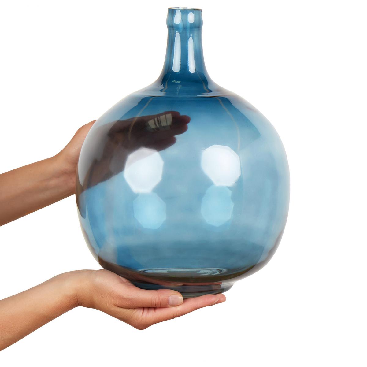 DEKOVASE Glas blau Chappathi - Blau, Glas (31cm) - Beliani