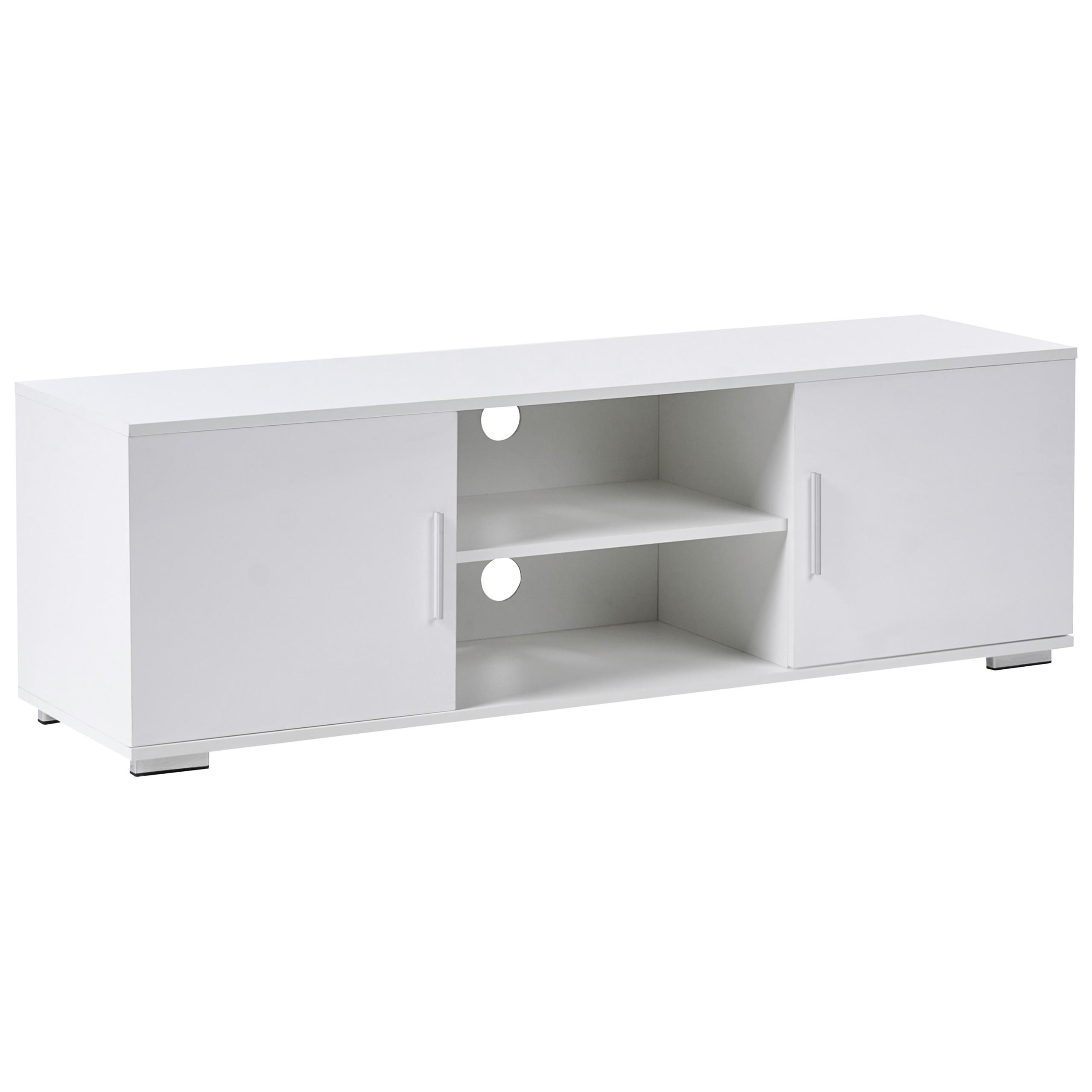 TV-MÖBEL Weiß Chilliwack - Dunkelgrau/Weiß, Holzwerkstoff (140/42/40cm) - Beliani