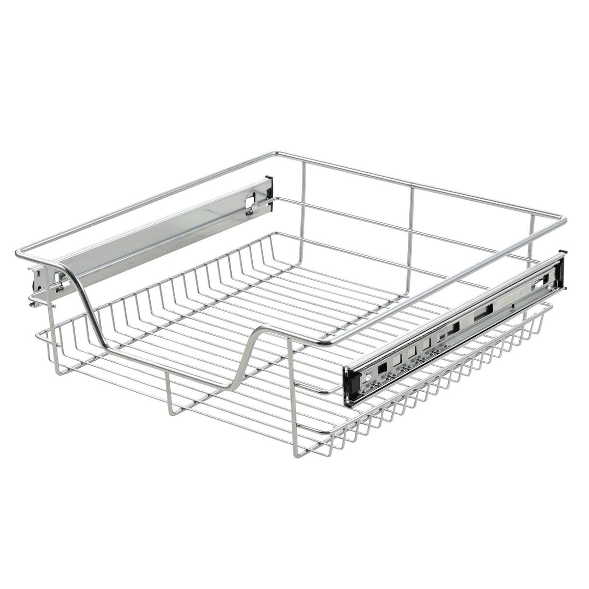 TELESKOPSCHUBLADE-SET 2 TLG. Doustelle - Silberfarben, Metall (44/14/47cm) - [en.casa]