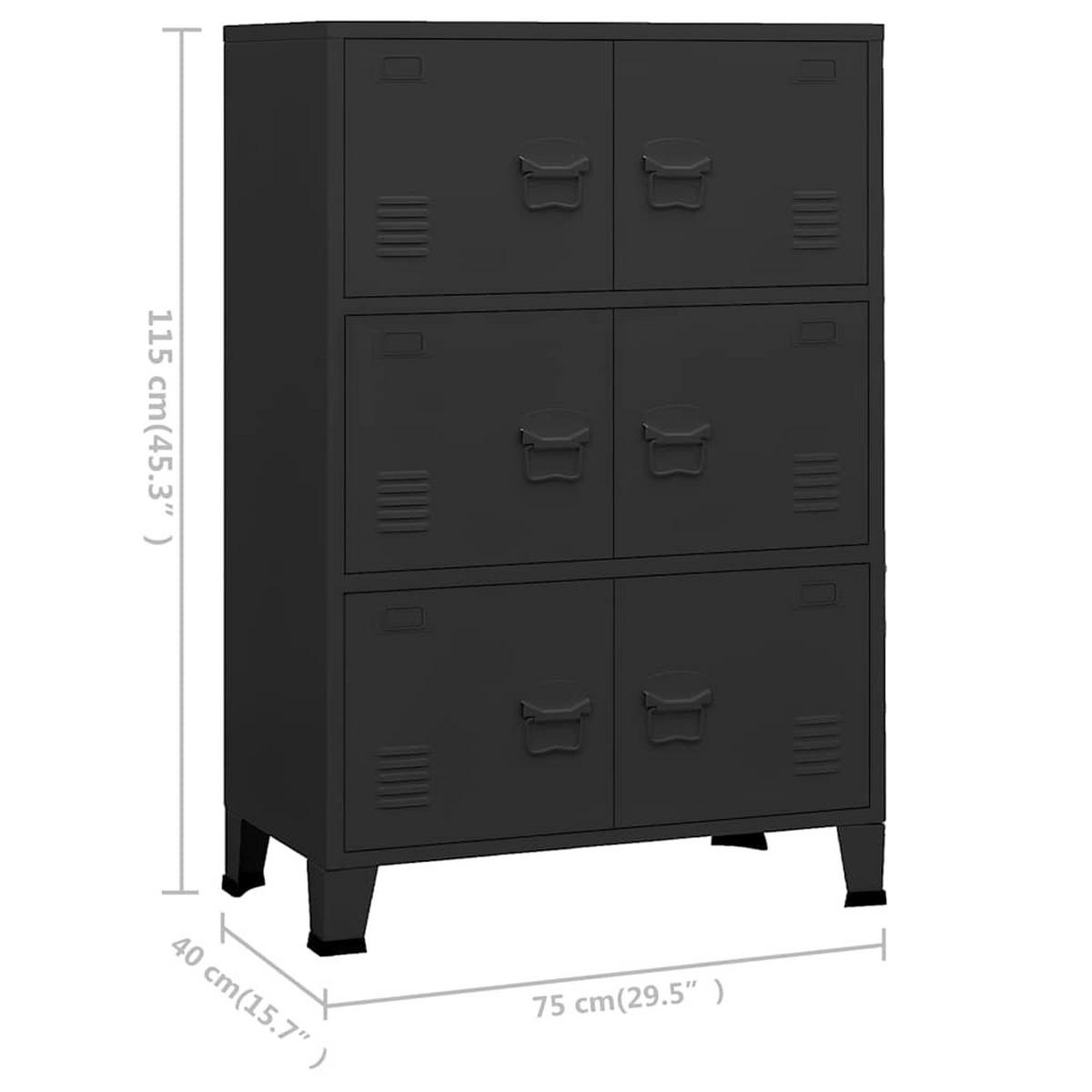 KOMMODE Blake 75/40/115 cm - Schwarz, Metall (75/115/40cm) - Nettlife
