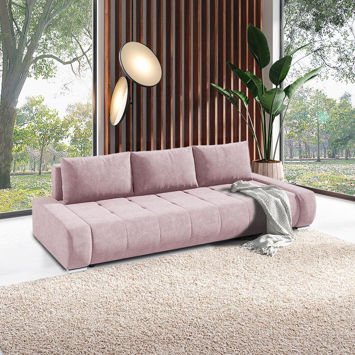 SCHLAFSOFA Jonas 3 Sitzplätze Lila - Pink, Holzwerkstoff (240/85/110cm) - Petits-meubles