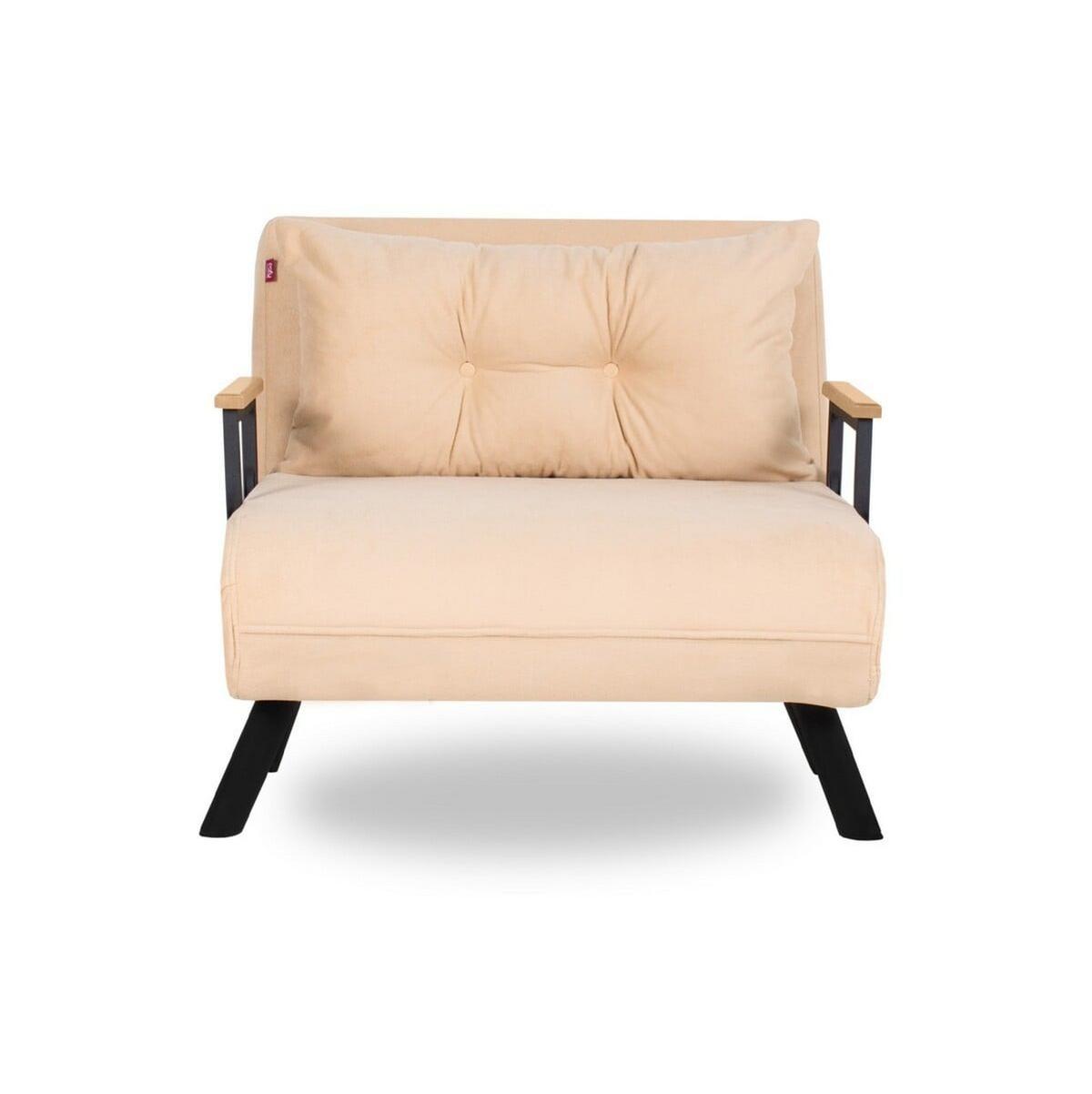 SESSEL mit Stoffbezug und Metallfüßen, umwandelbar 67/50/41 cm - Beige, Metall (50/41/60cm) - Calicosy