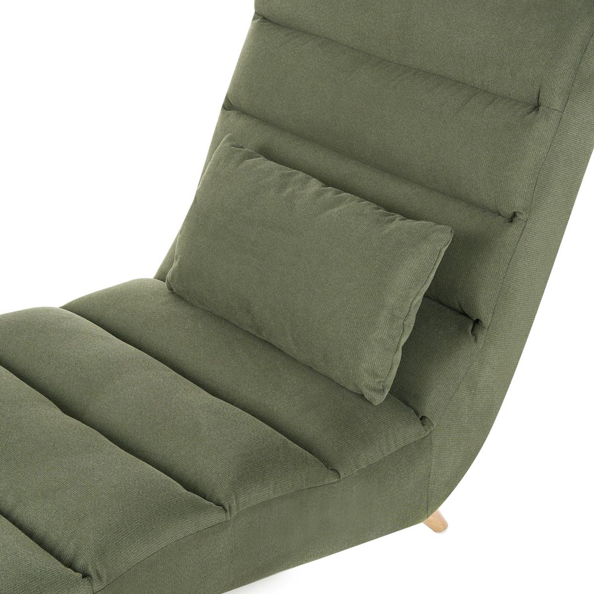 CHAISELONGUE Stoff Grün Rives - Hellbraun/Braun, Textil (78/97/160cm) - Beliani