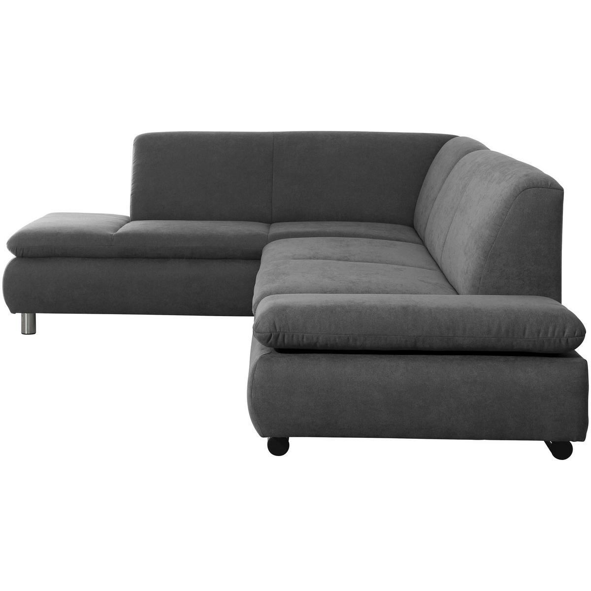 ECKSOFA mit Ottomane links Kaye Flachgewebe anthrazit - Anthrazit, Kunststoff (190/270cm) - 58aufmkessel