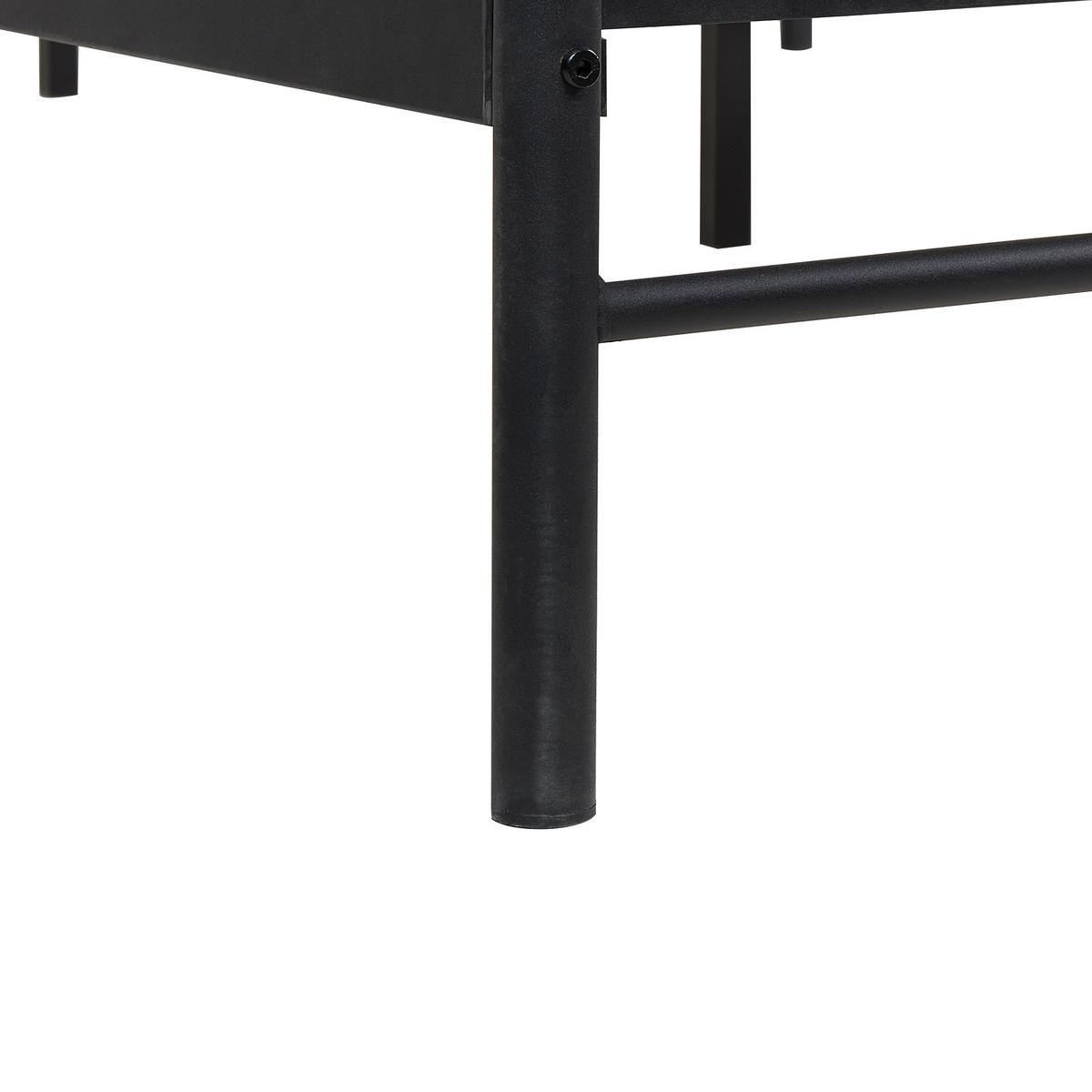 BETT mit Lattenrost 180x200 cm Schwarz Mauressac - Schwarz, Metall (180/200cm) - Beliani