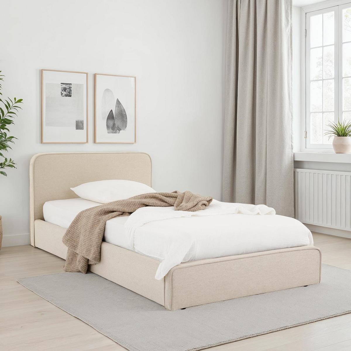 POLSTERBETT MARINI 90x200 cm beige - Beige, Textil (90/200cm) - IDIMEX