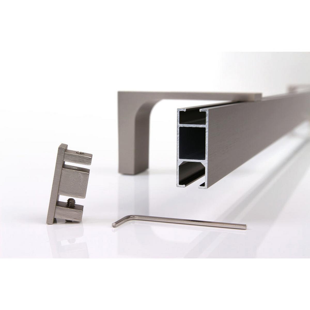 GARDINENSCHIENE 1-lauf Loft 100cm - Silberfarben, Metall (100cm) - Deco-Raum