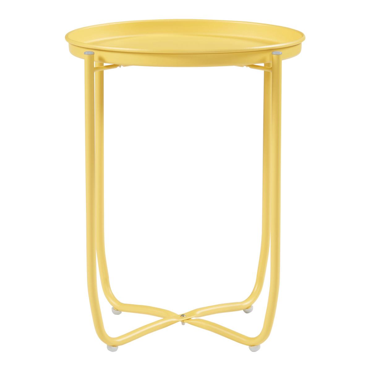 TABLETTTISCH Sandefjord - Gelb, Metall (40/40/53cm) - [en.casa]