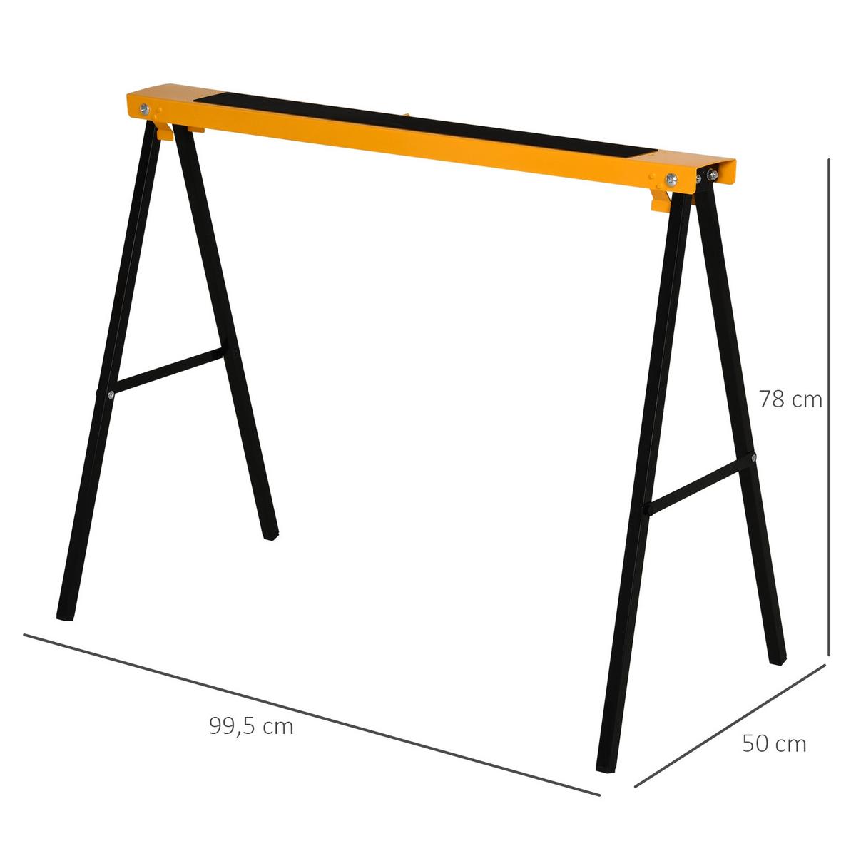 ARBEITS Bock Sägepferd Unterstellbock Rutschfest Stahl Belastbarkeit 125 kg - Multicolor, Metall (99.5/50/78cm) - HOMCOM