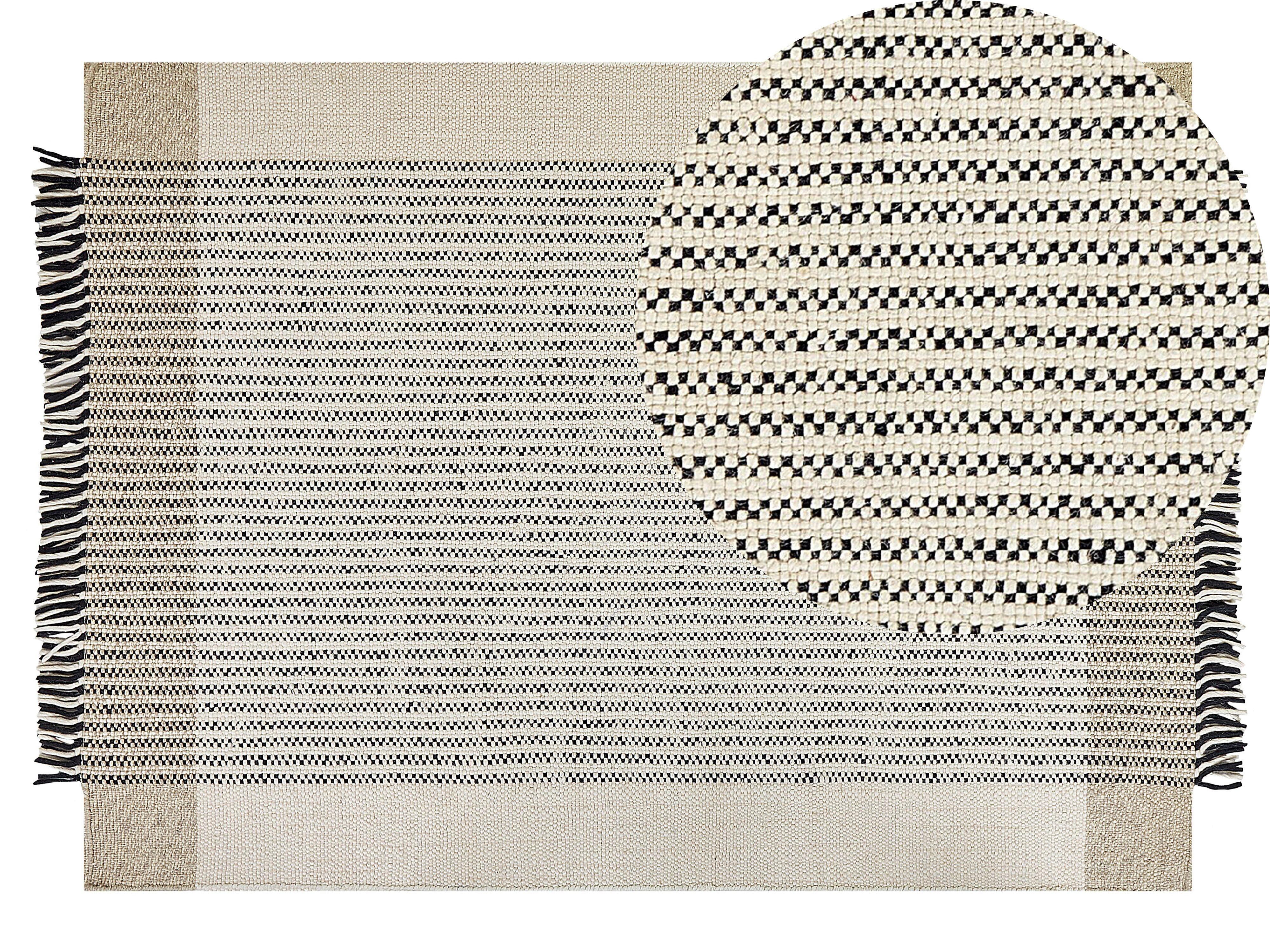 TEPPICH geflochten Divarli 200/140 cm - Beige, Textil (140/200cm) - Beliani