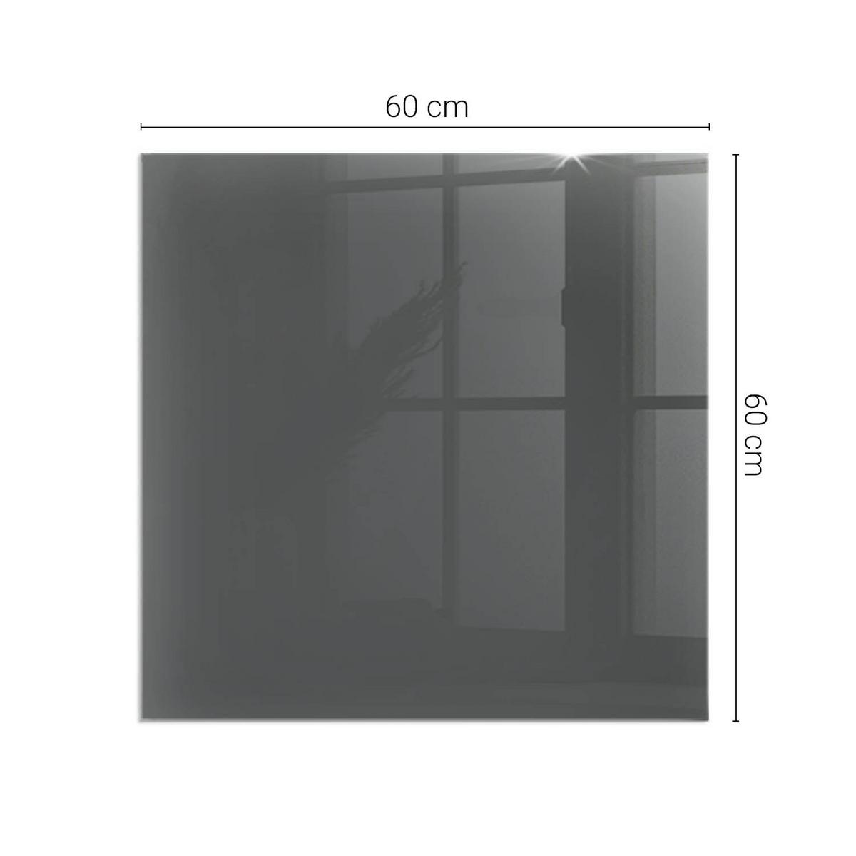 GLASPLATTE für Kamin 60x60 cm - Grau, Glas (60/60/0.4cm) - TULUP