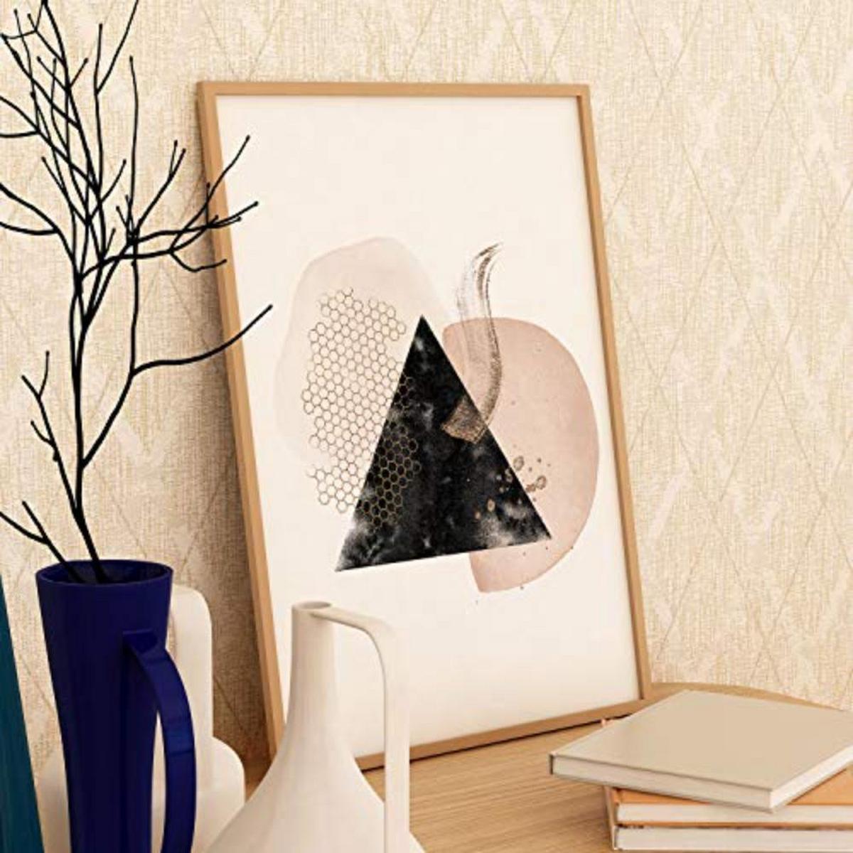 POSTER Set mit 4 Blätter und abstrakten Formen mit braunen Tönen A3 Rahmenlos - Klar, Papier (29.7/3cm) - Nacnic