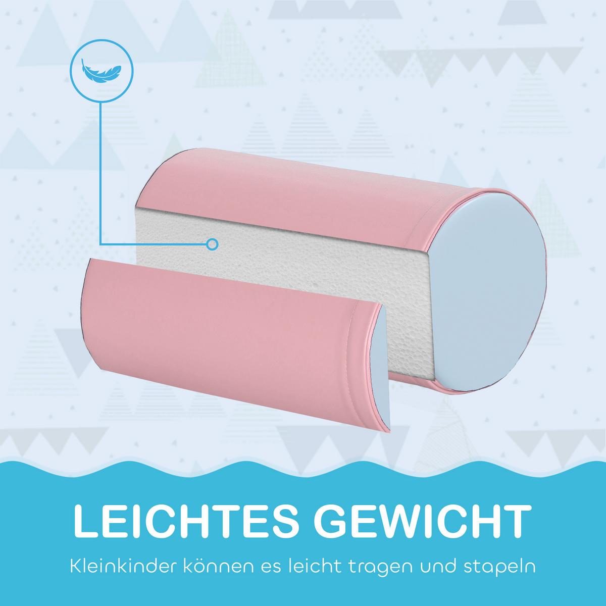 BAUSTEINSET 5er-Set Schaumstoff Bausteine Bauspielzeug für 1-3 Jahre alt Kinder - Pink, Kunststoff (40.6/20.3/40.6cm) - HOMCOM