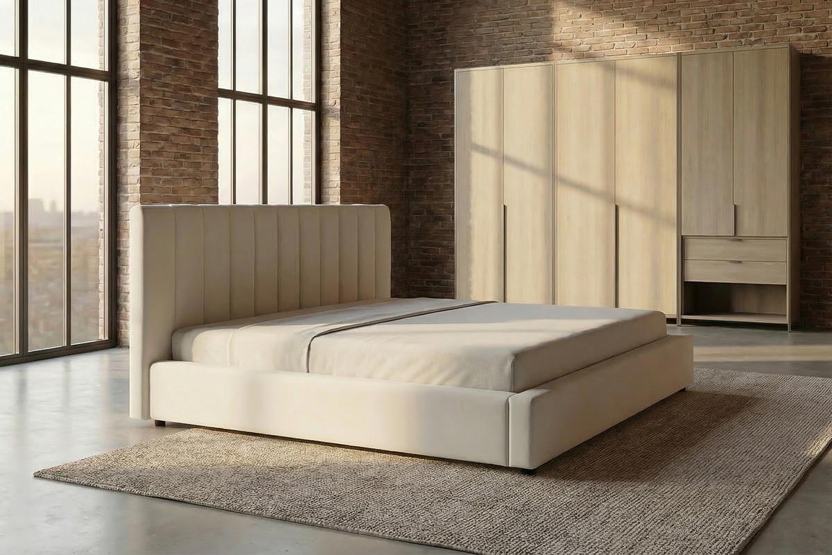 POLSTERBETT CATTURA Cremeweiß Velvet - Creme/Weiß, Textil (200/200cm) - KAWOLA