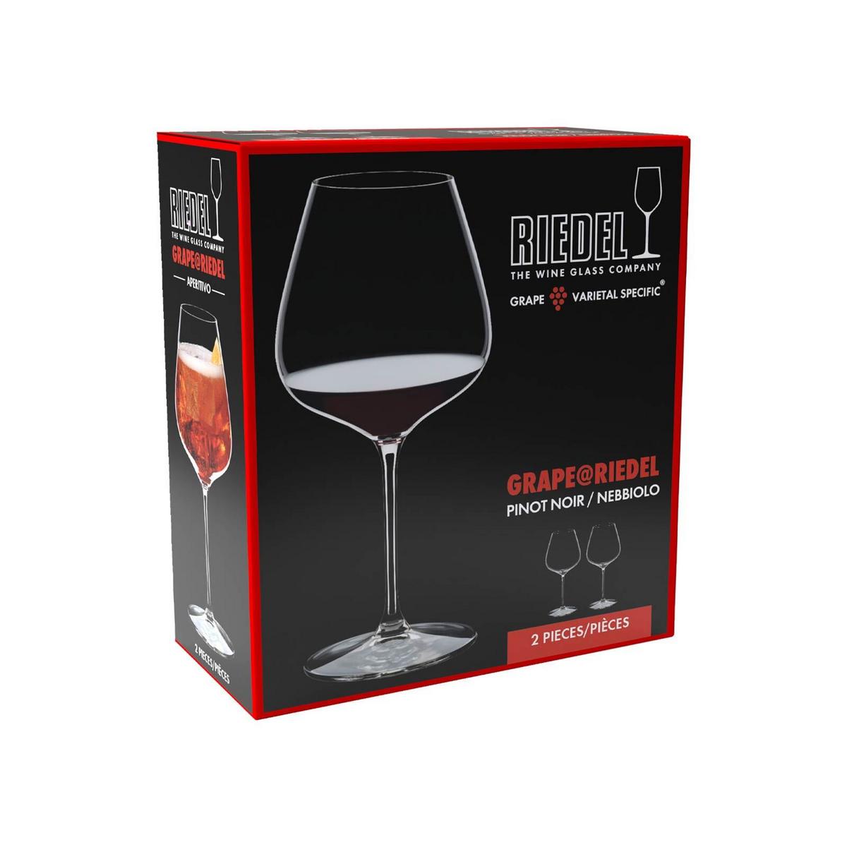 PINOT NOIR / NEBBIOLO WEINGLÄSER Grape transparent 750 ml 2er Set - Transparent, Glas (0.75L) - Riedel