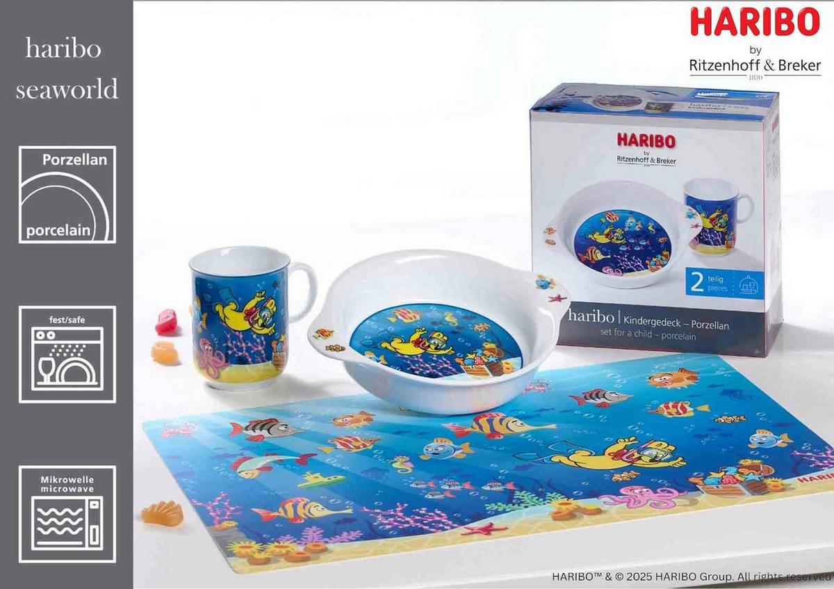 KINDERGESCHIRR-SET Haribo Seaworld bunt - Multicolor, Keramik/Kunststoff (2/2/2cm) - Ritzenhoff Breker